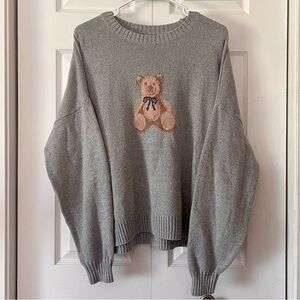 Hollister Bear Print Crewneck Sweater